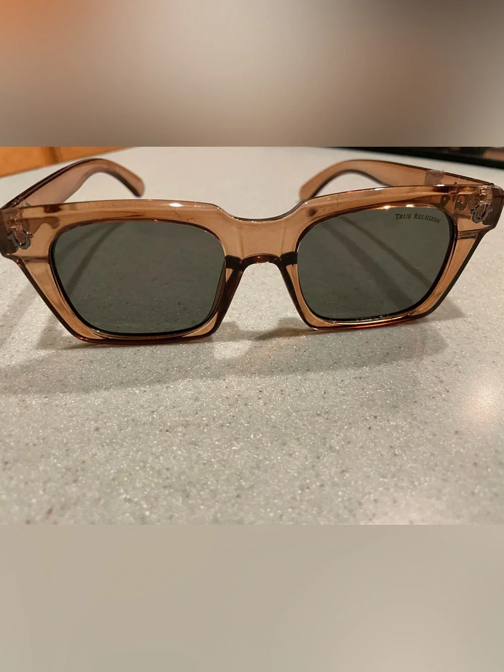 True Religion Tan/Brown Square Frame Sunglasses